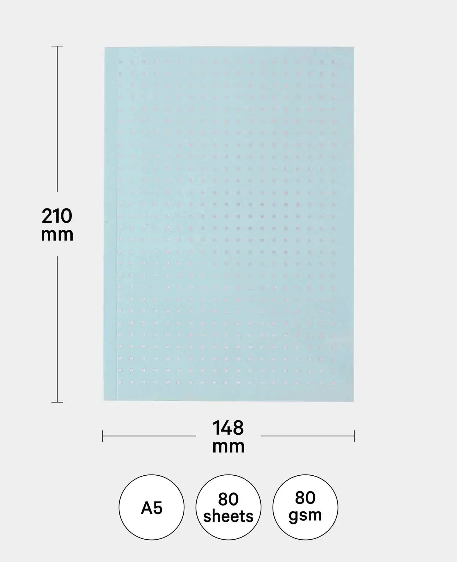 Notizbuch A5, Hellblau, 60 Blatt