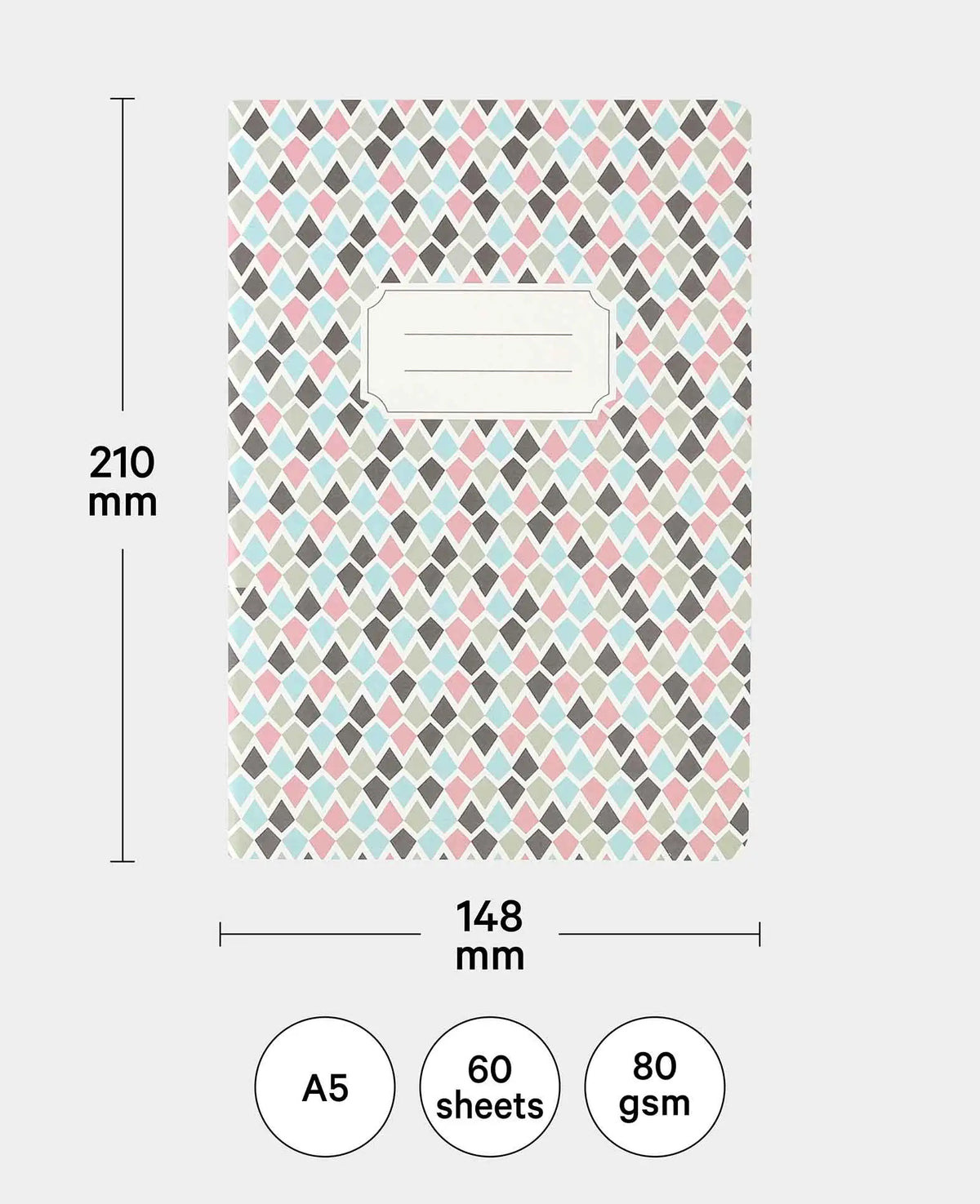Notizbuch A5, Bunt, 60 Blatt