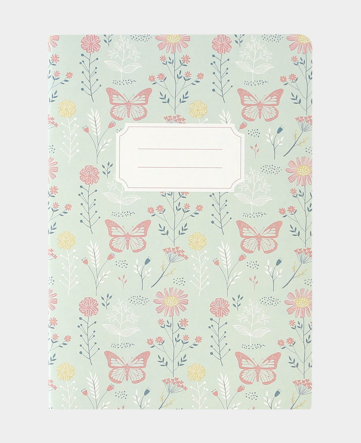 Notizbuch A5, Blumen & Schmetterlinge, 60 Blatt