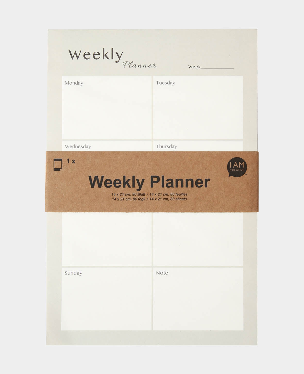 Weekly Planner, Grün, 14 x 21 cm, 80 Blatt
