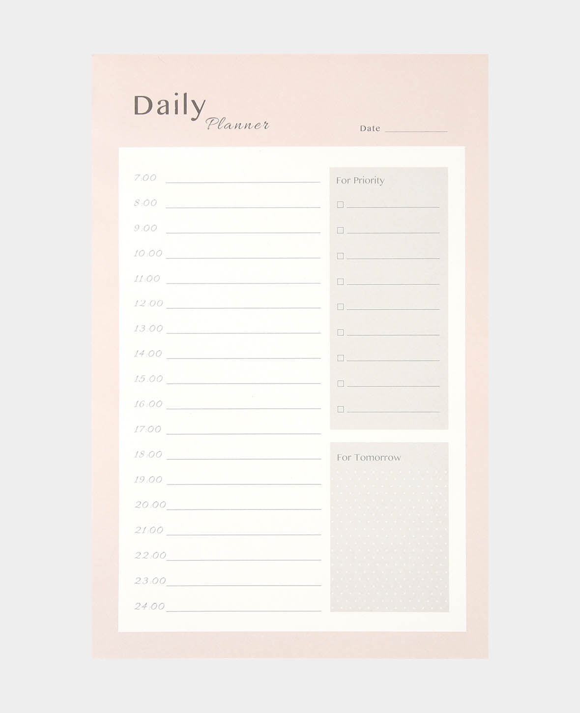 Daily Planner, Rosa, 14 x 21 cm, 80 Blatt
