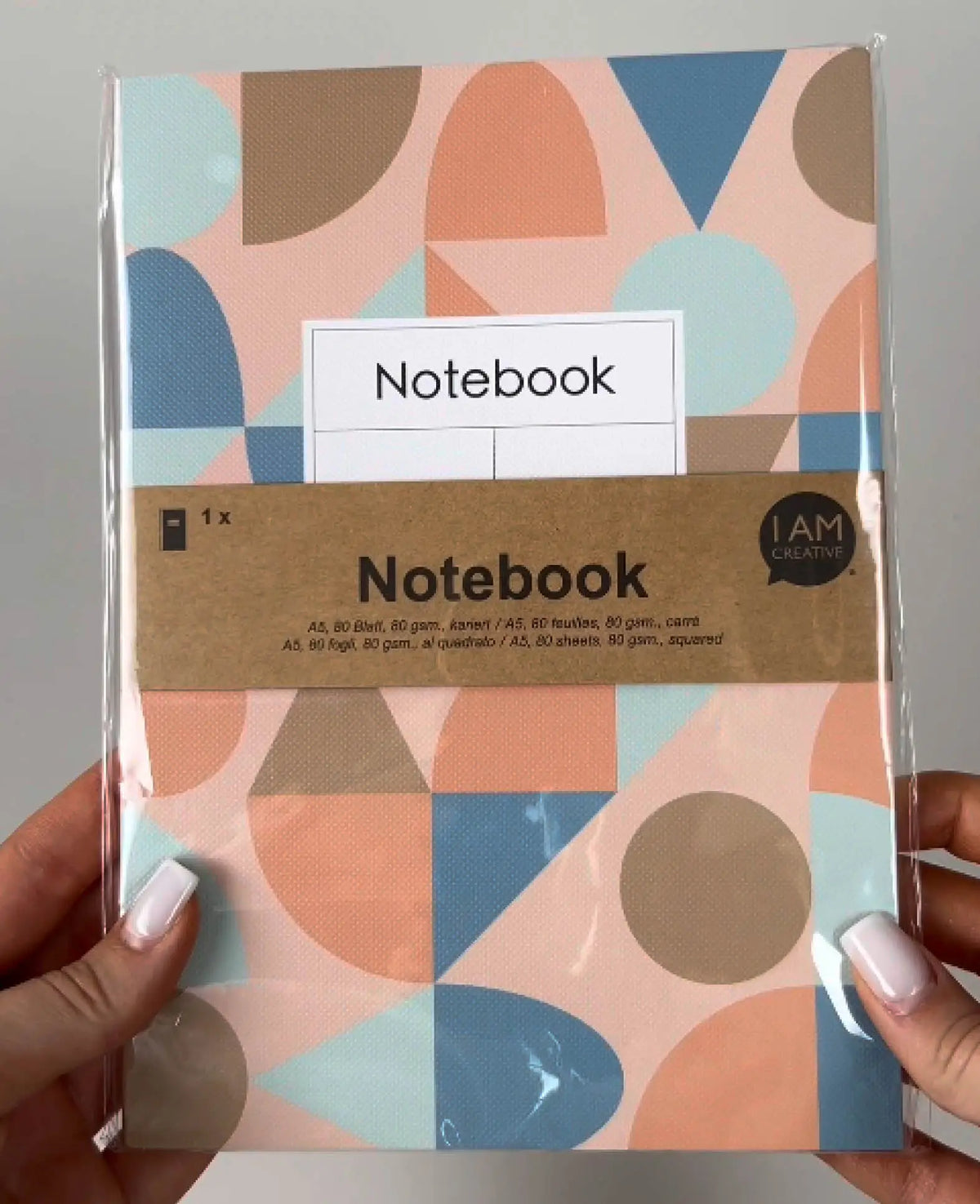Notebook, A5, squared pages, pink, 80 gsm, 148 x 210 mm, 80 sheets
