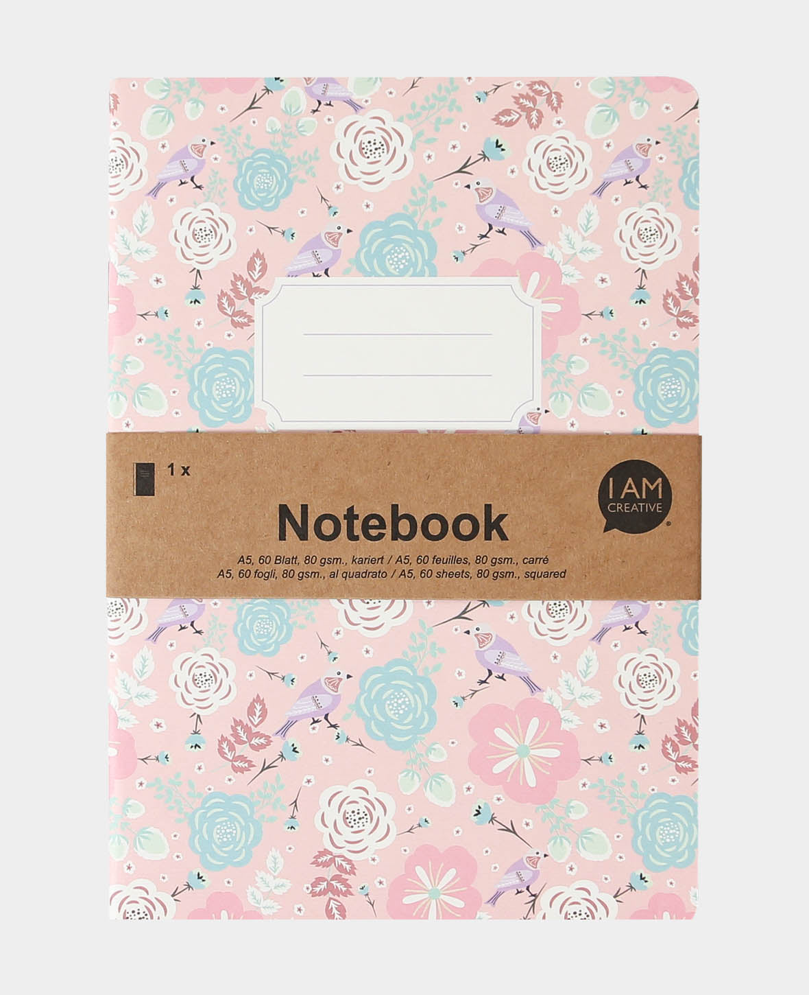 Notebook A5, Rosa & Vogel, 60 Blatt