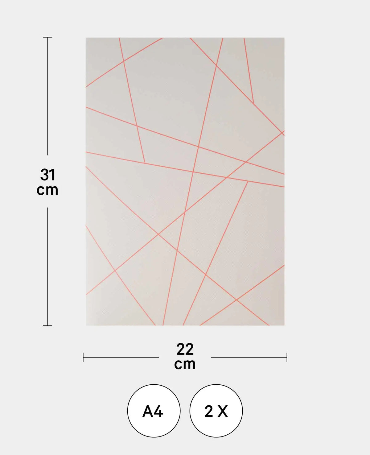 Chemise de classement A4, gris/rouge, 22 x 31 cm, 2 pièces