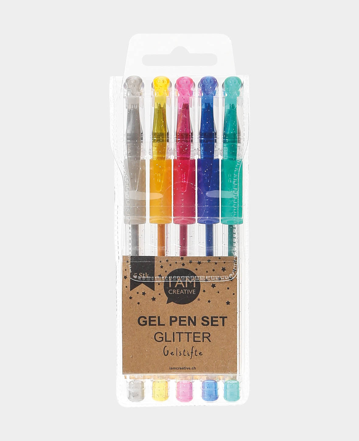 Lot de 5 stylos gel pailletés