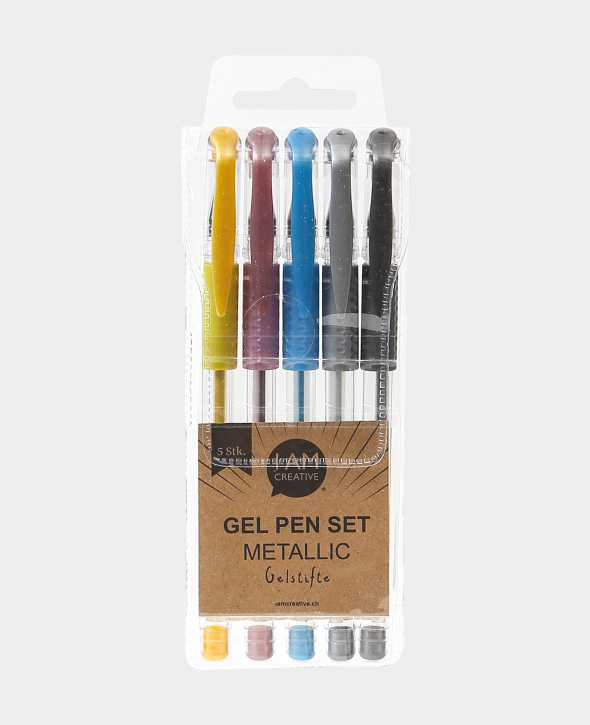 Lot de 5 stylos gel métalliques