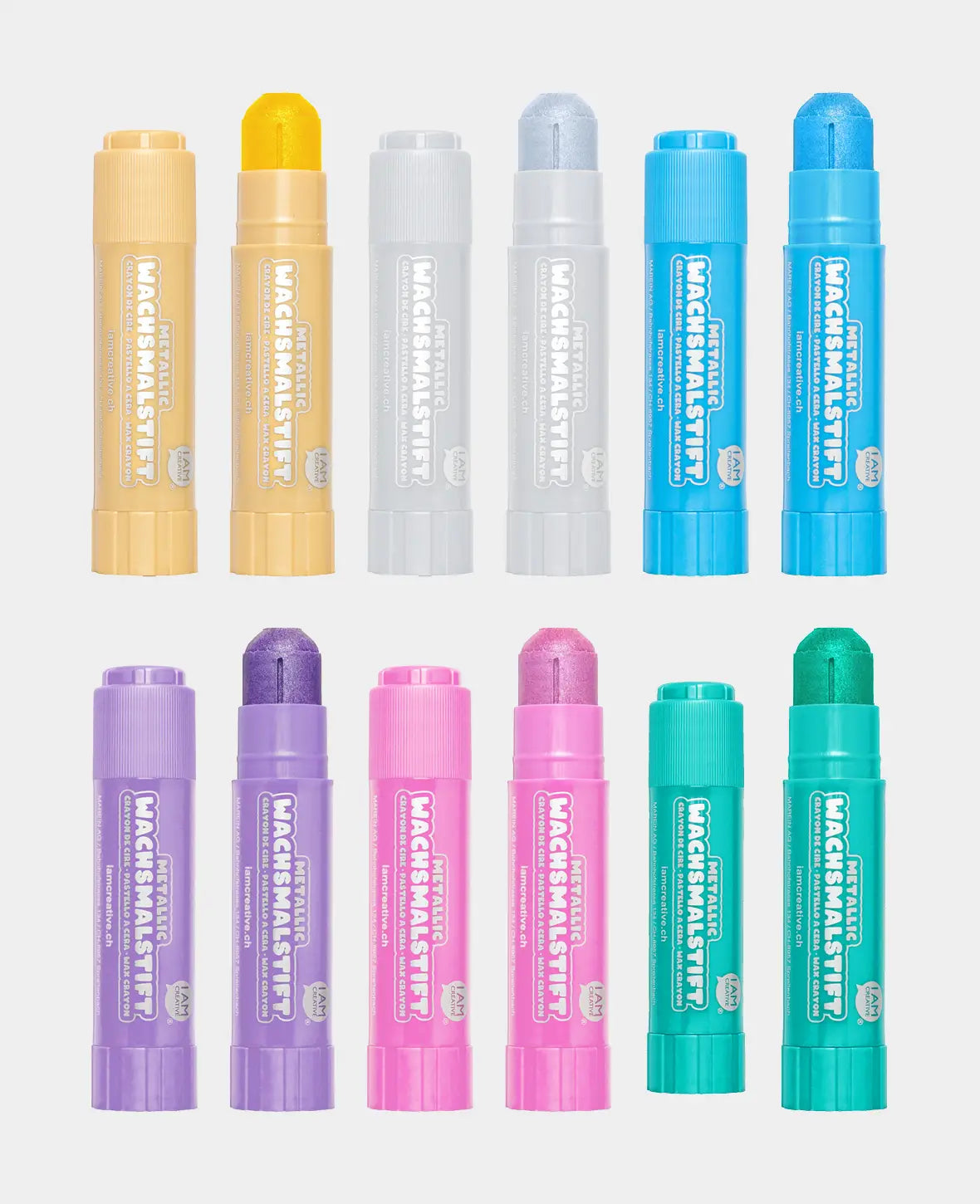 Crayons de cire métalliques, 1 lot de 6 couleurs