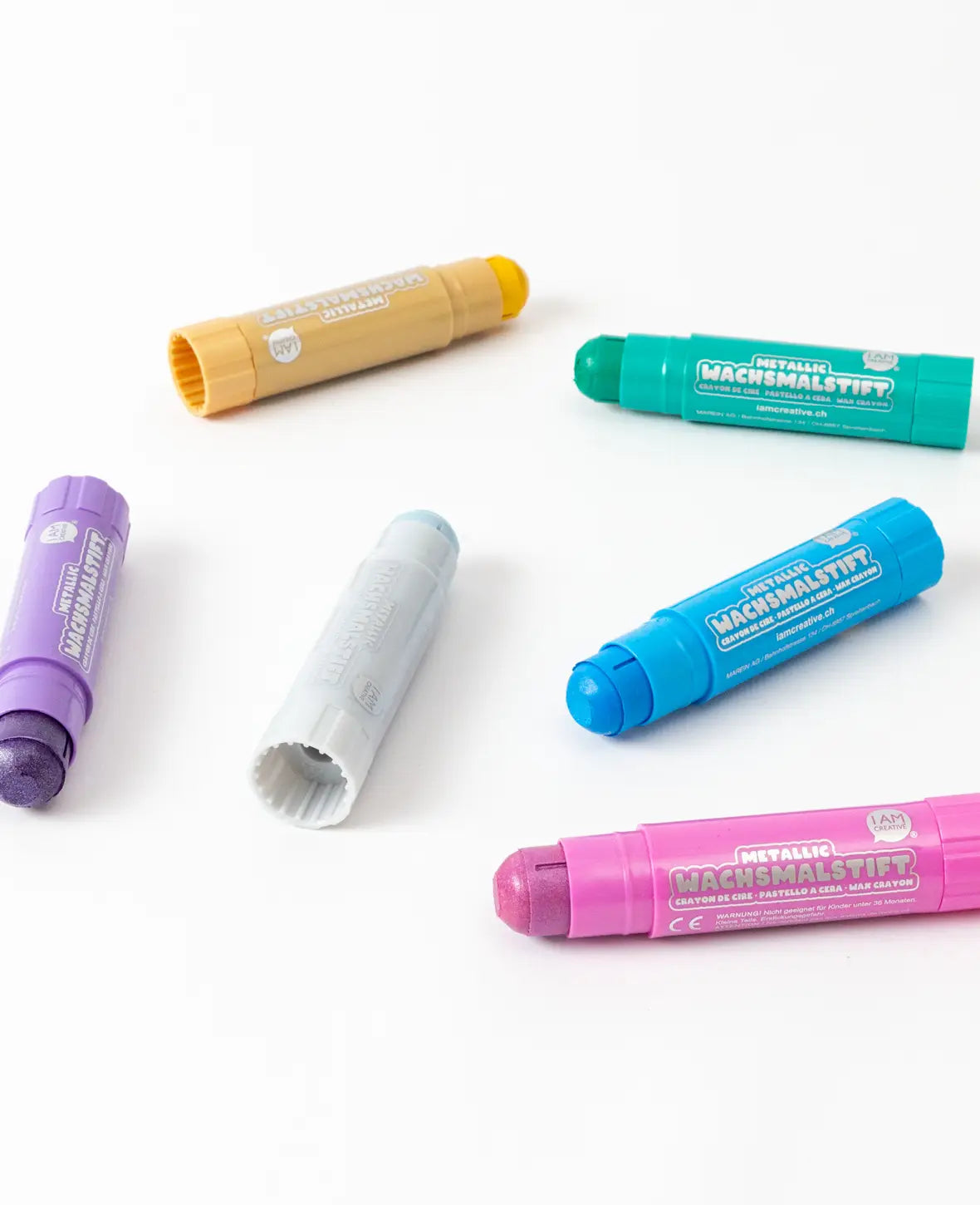 Wachsmalstifte Metallic, 1 Set mit 6 Farben
