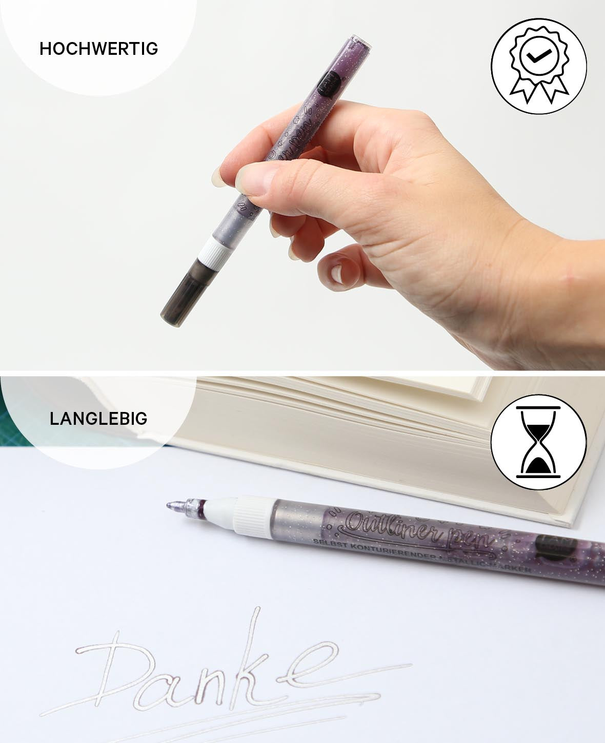 Stylo contour, lot de 8 pièces.