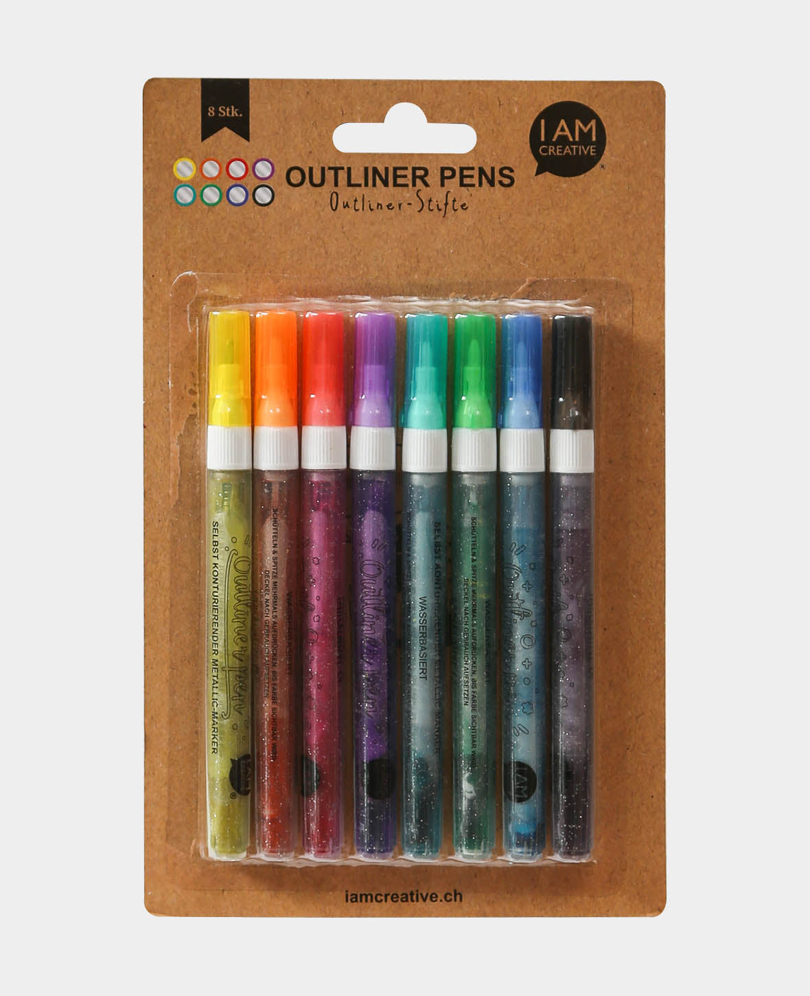 Stylo contour, lot de 8 pièces.