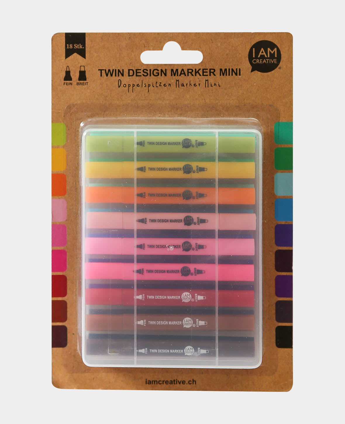 Twin Design Marker Mini, 18 pièces