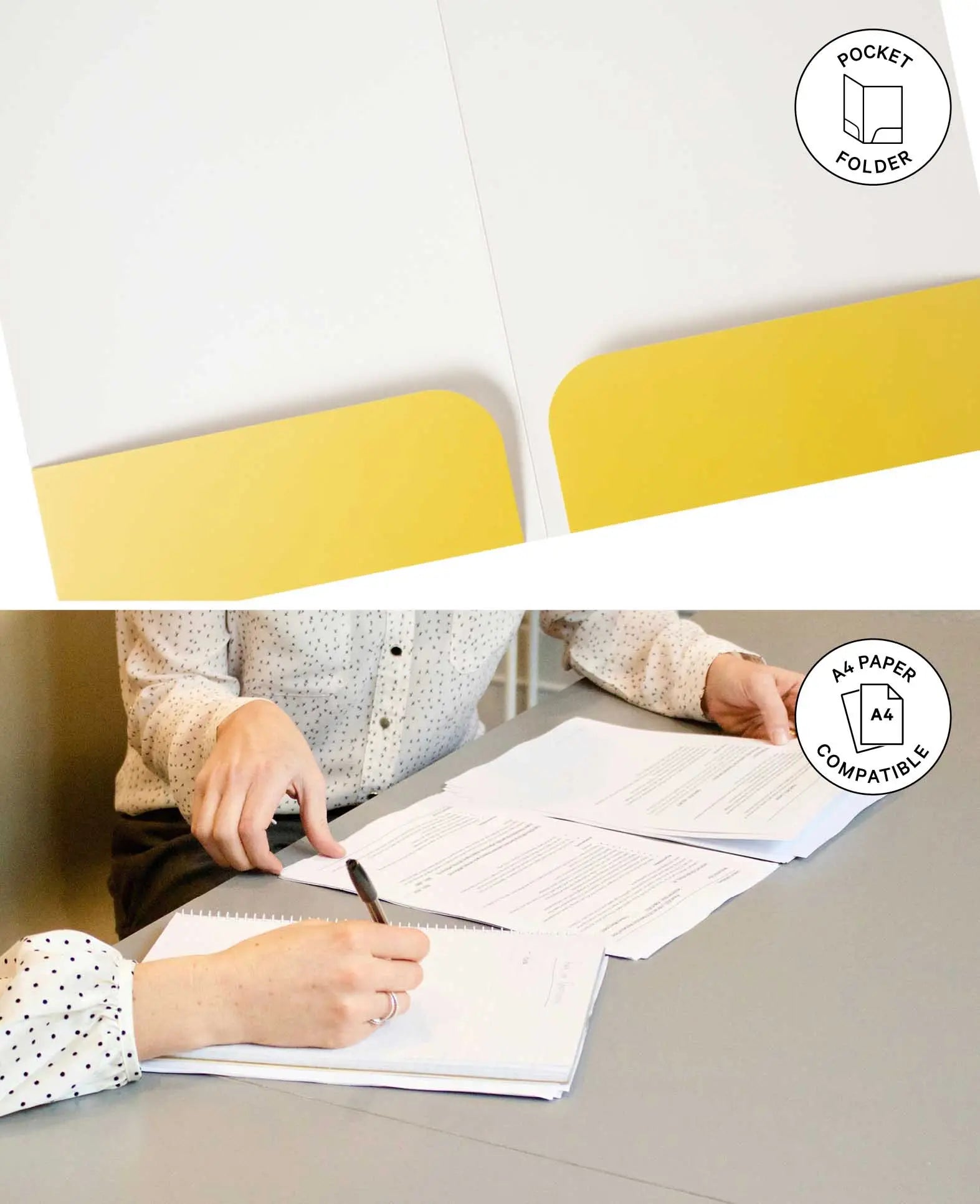 Document wallet A4, black/white, 22 x 31 cm, 2 pieces