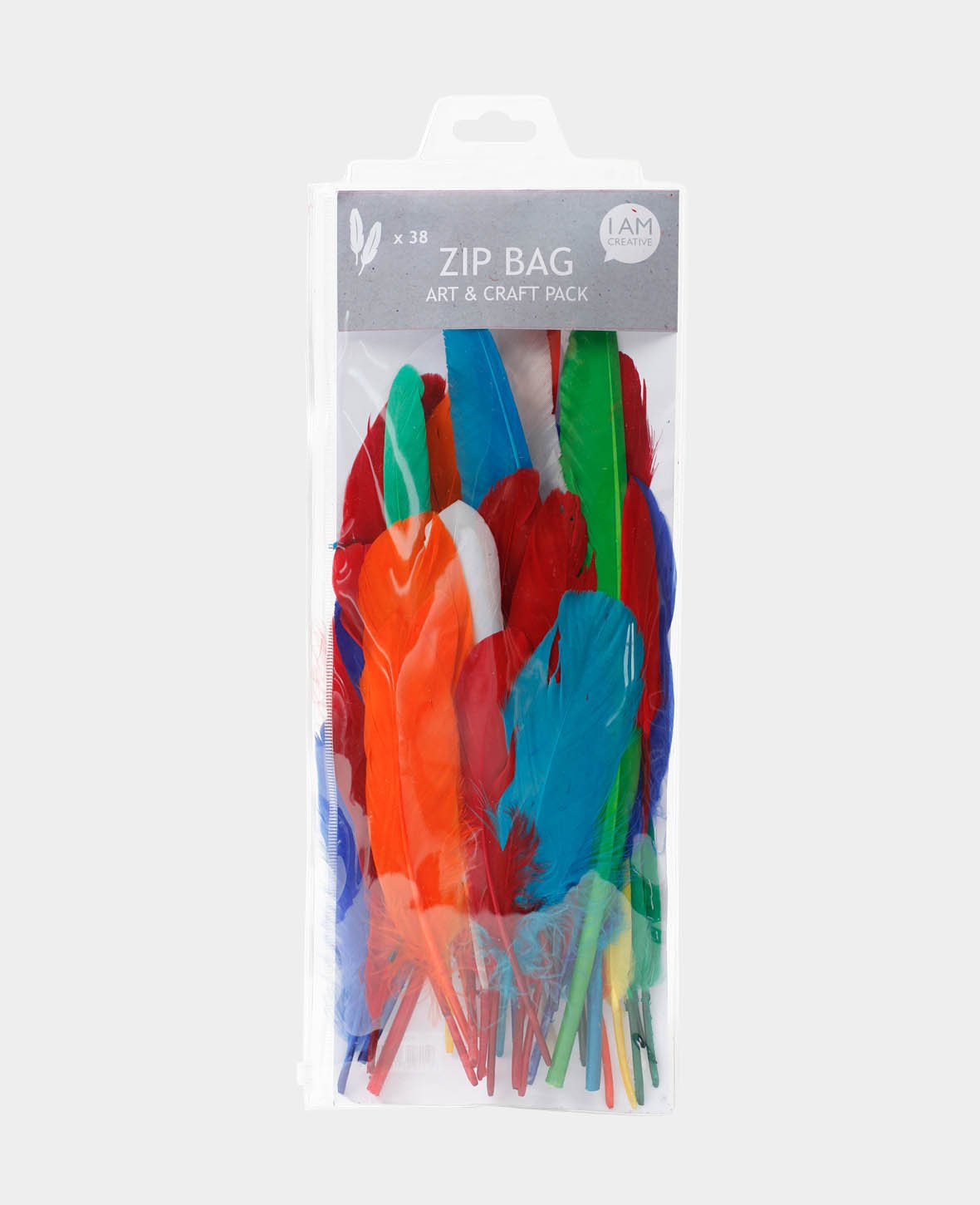 Schmuckfedern Zip Bag, bunt, Ca. 10-35 cm, 38 Stück