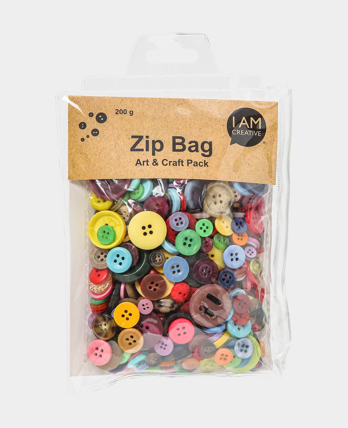 Zip Bag Buttons, 200 g