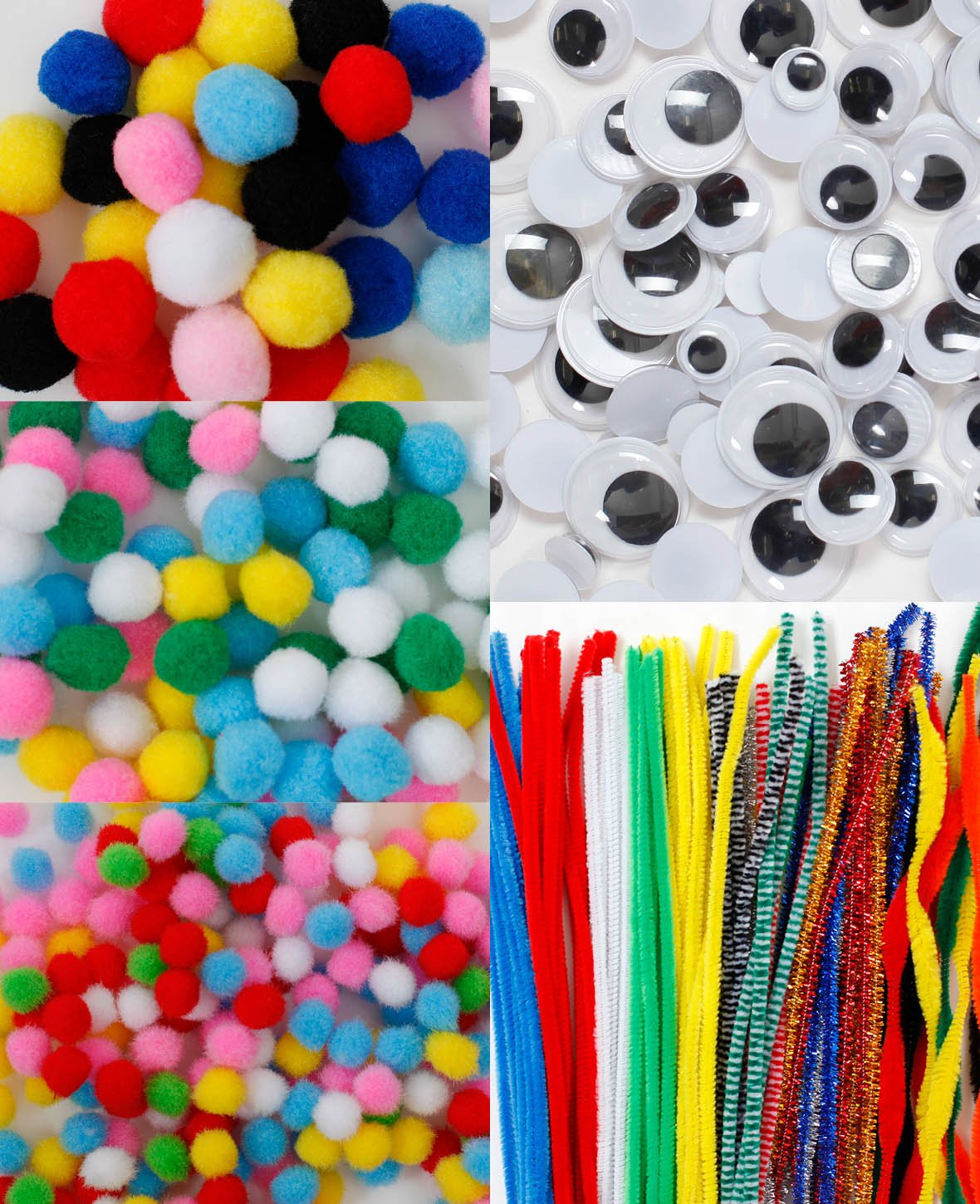 XXL Bastelbox Chenille, Pompons & Wackelaugen, 675 tlg.
