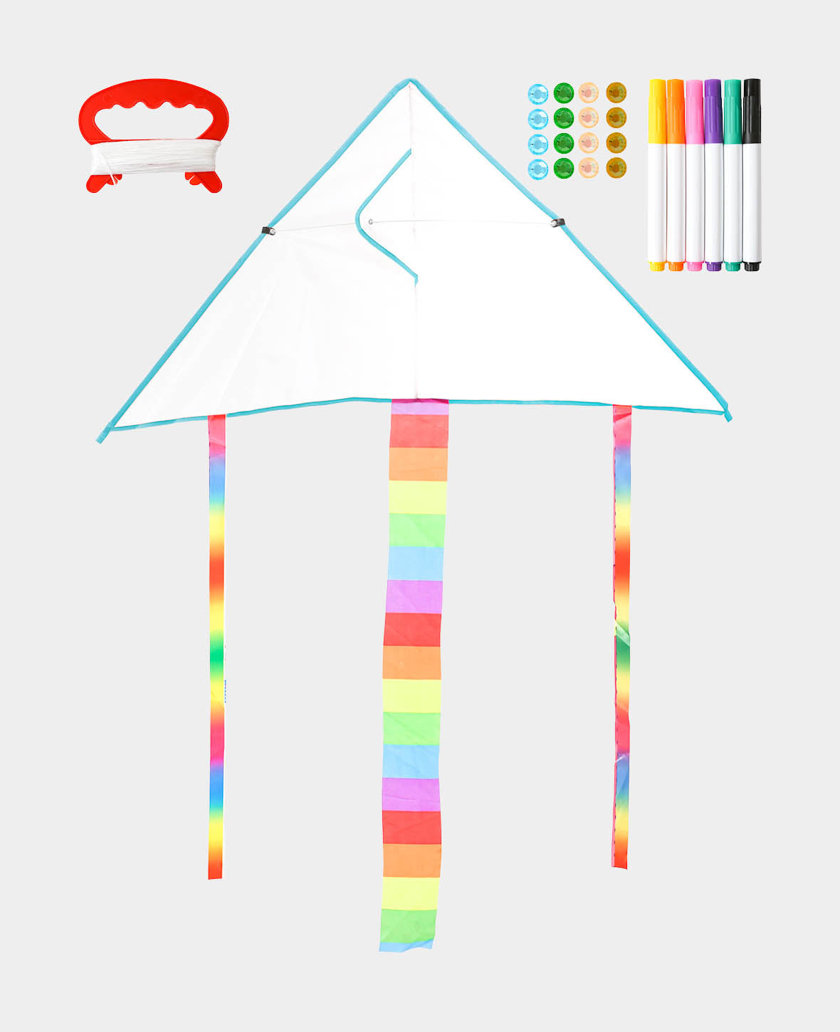Cerf-volant avec fil et 5 crayons