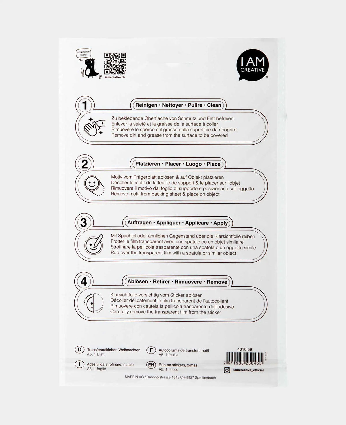 Rub-On Sticker X Mas, Bunt, 14.5 x 21 cm (A 5), 1 Blatt