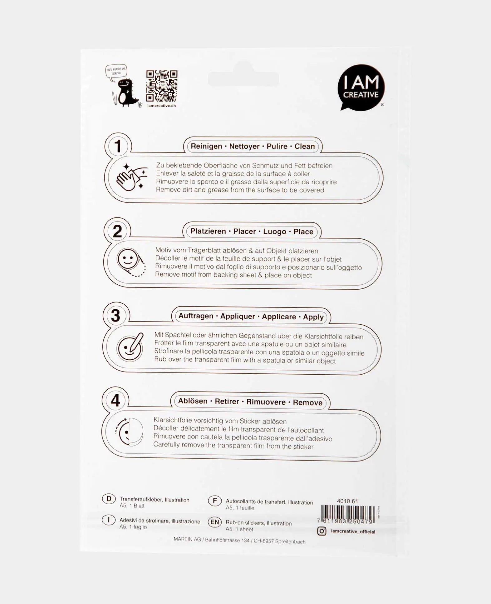Rub-On Sticker Illustration, Bunt, 14.5 x 21 cm (A 5), 1 Blatt