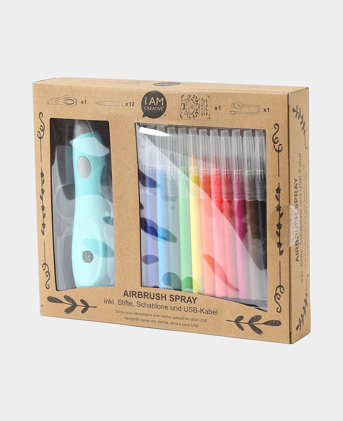 Airbrush Set, 15 pieces incl. pens