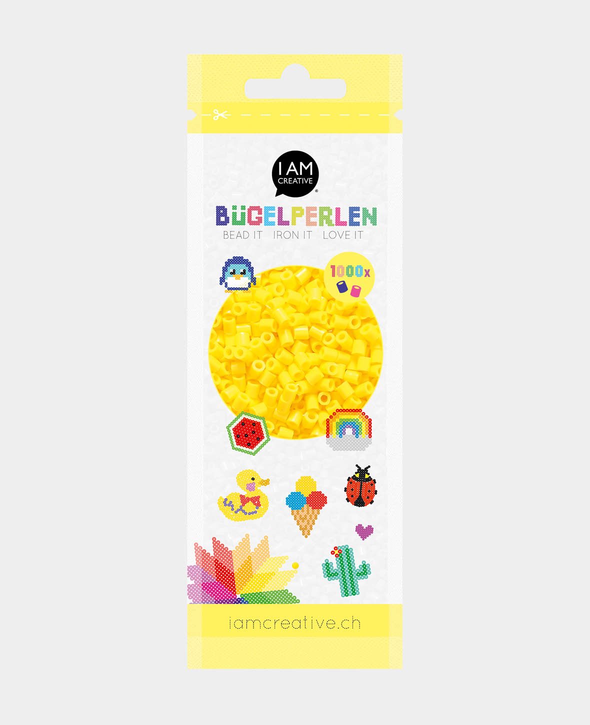 Iron-on beads in a bag, Yellow, ø 5 mm, 1,000 pieces