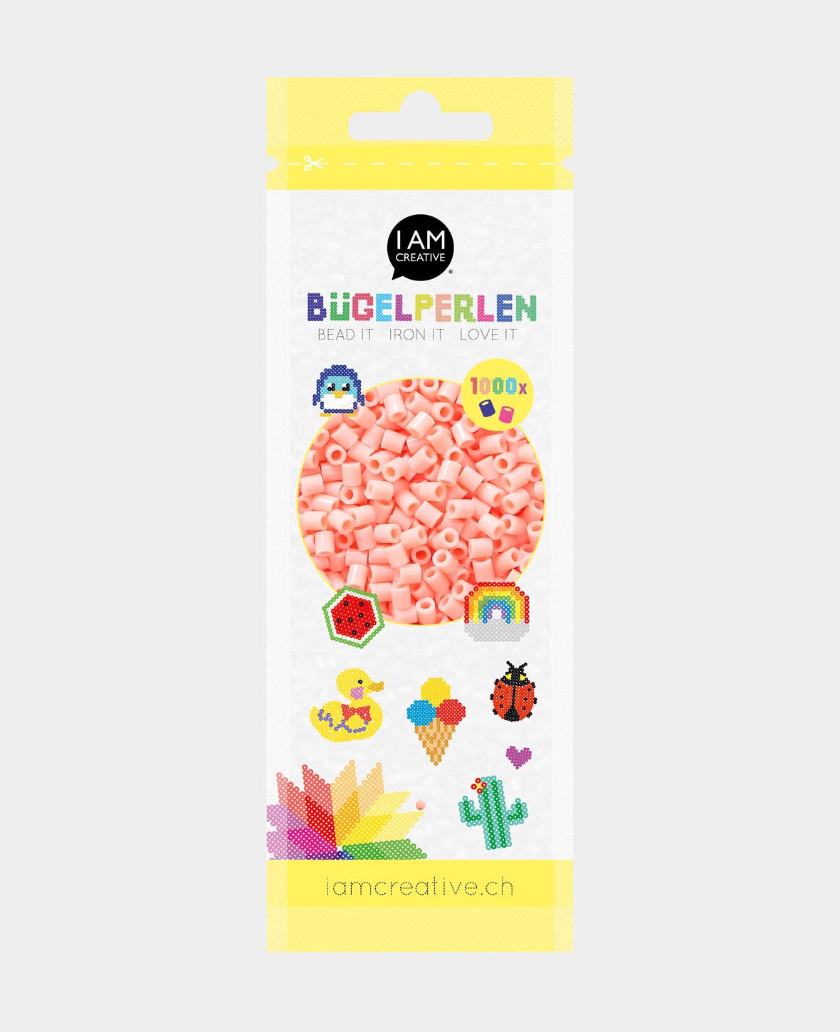 Iron-on Beads in Bag, Pastel Pink, ø 5 mm, 1,000 Pieces