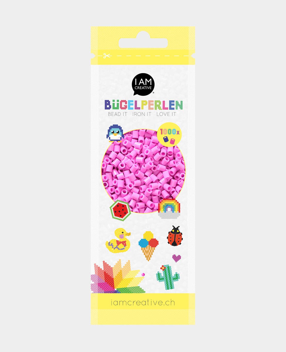 Iron-on Beads in Bag, Pink, ø 5 mm, 1,000 pcs