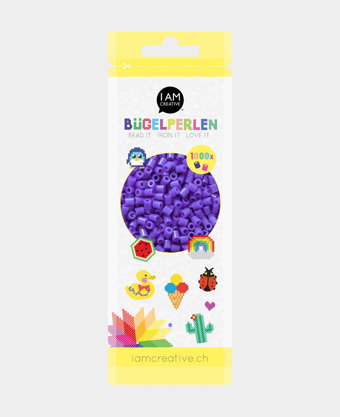 Ironing beads in a bag, purple, ø 5 mm, 1,000 pieces