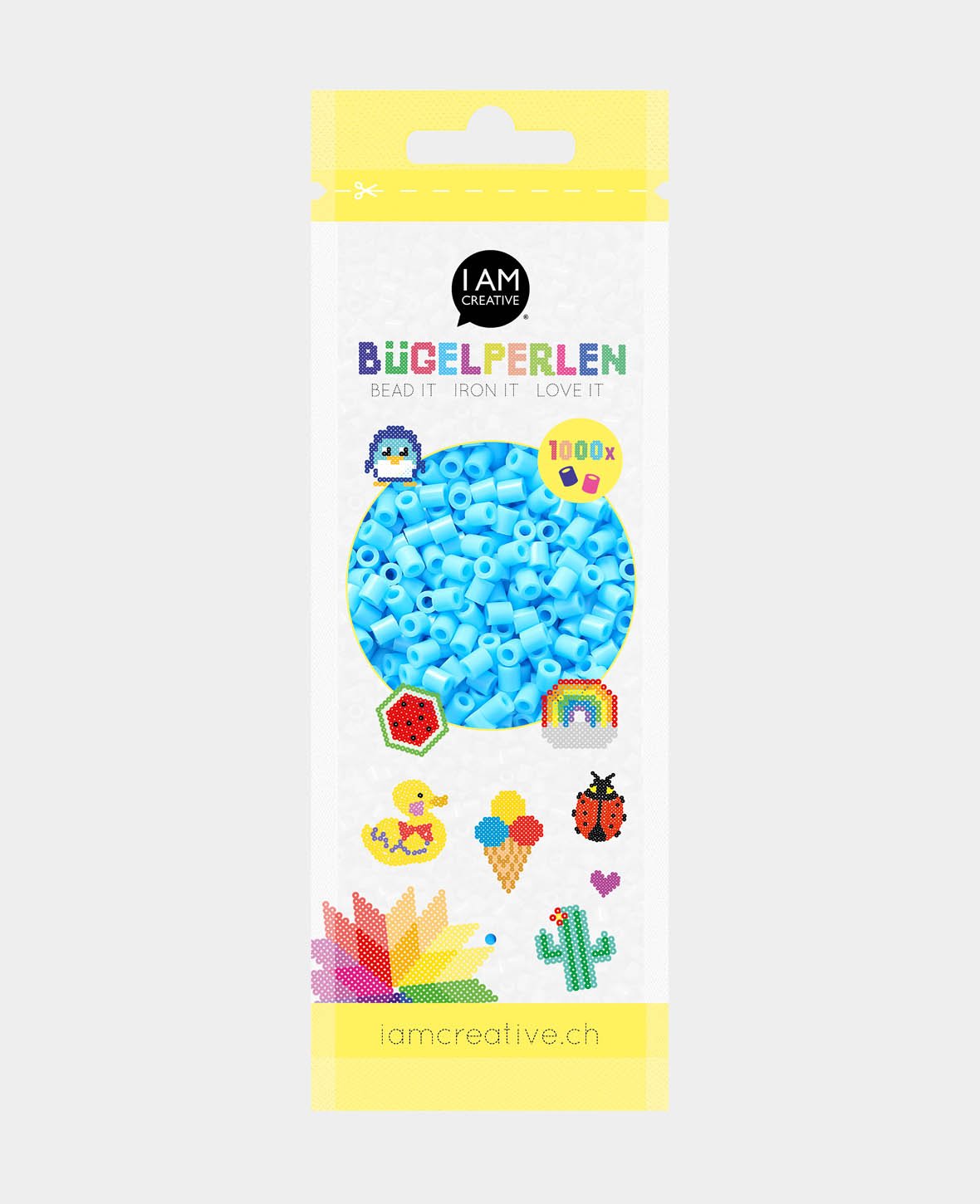 Iron-on Beads in Bag, Light Blue, ø 5 mm, 1,000 pcs