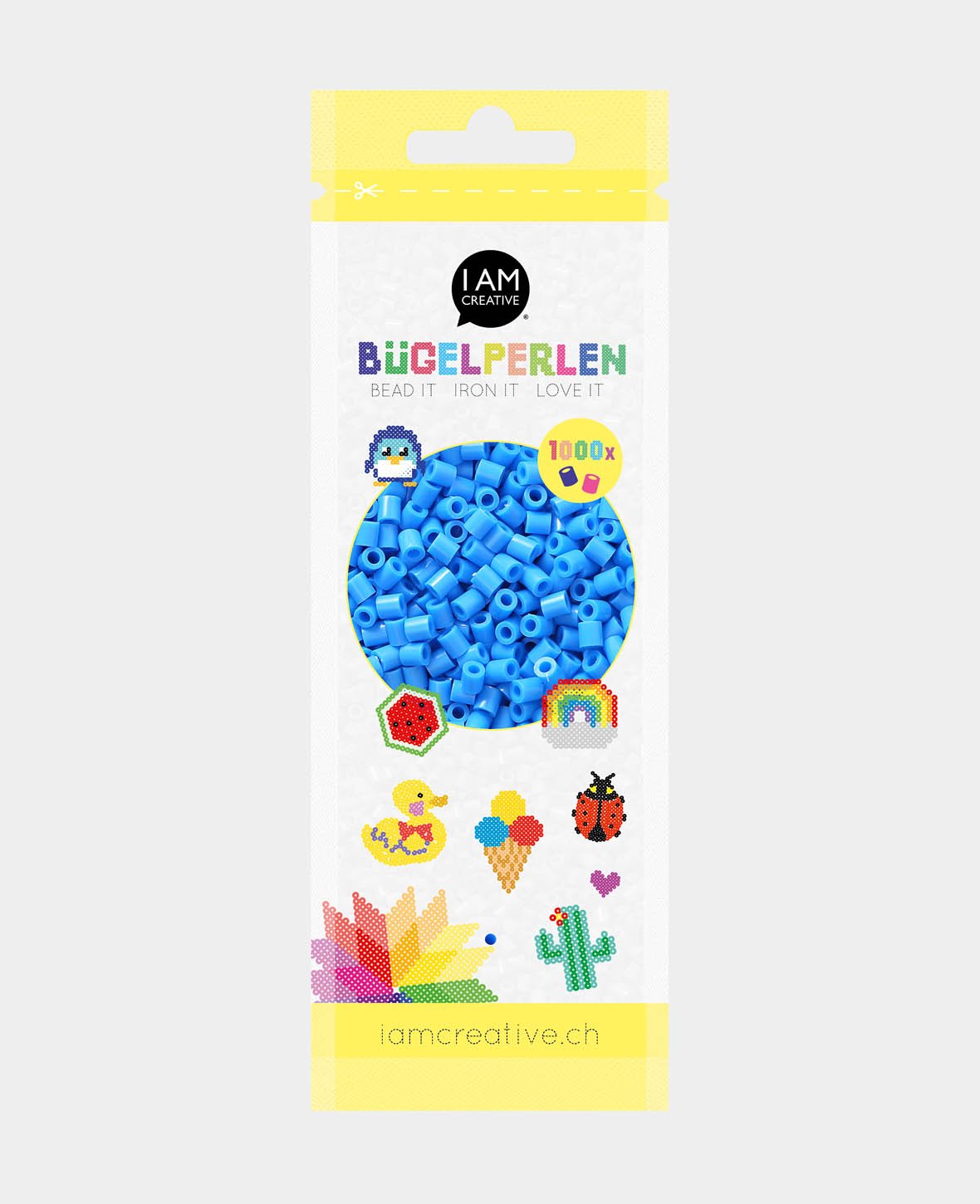 Hama Beads in a bag, Blue, ø 5 mm, 1,000 pieces