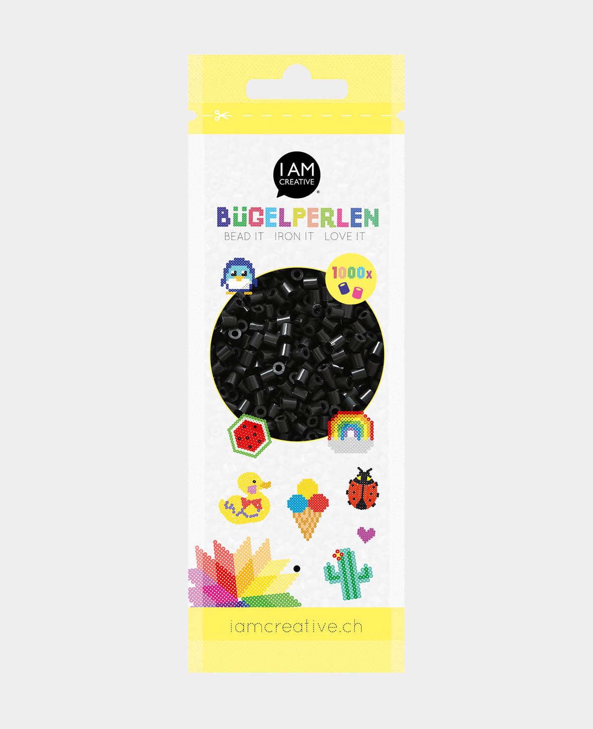 Iron-on Beads in Bag, Black, ø 5 mm, 1,000 pieces