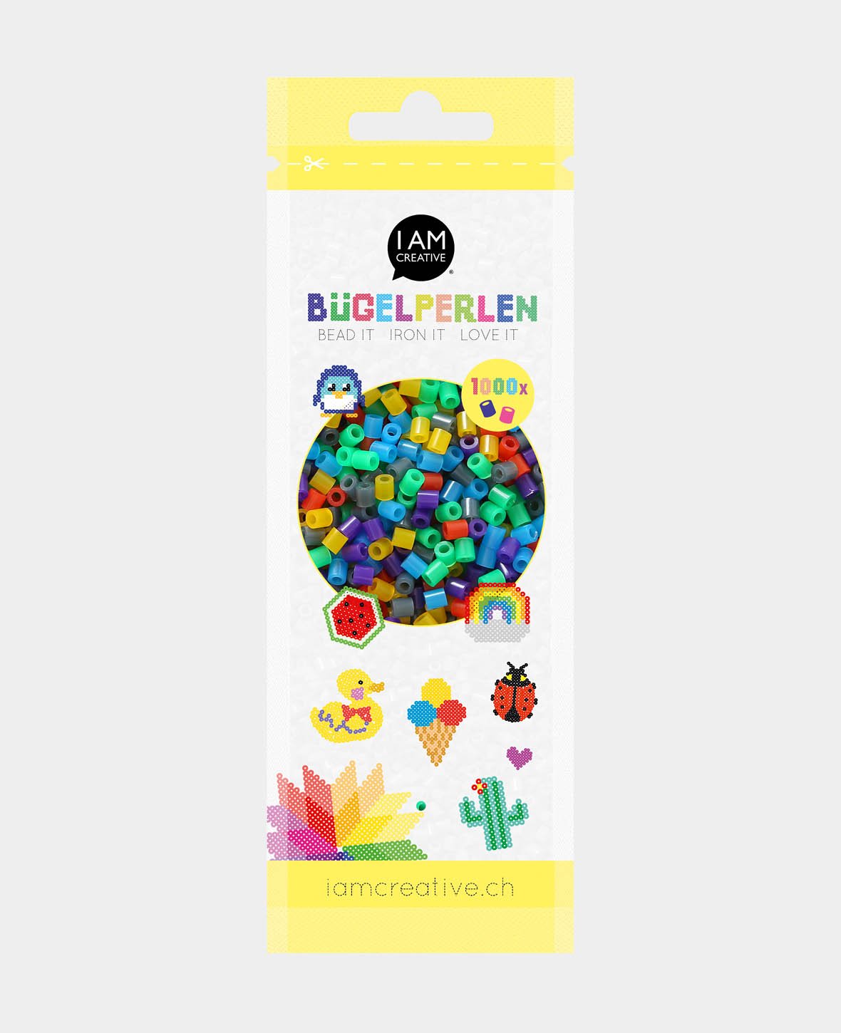 Hama Beads in a Bag, Assorted Colours, ø 5 mm, 1,000 pieces