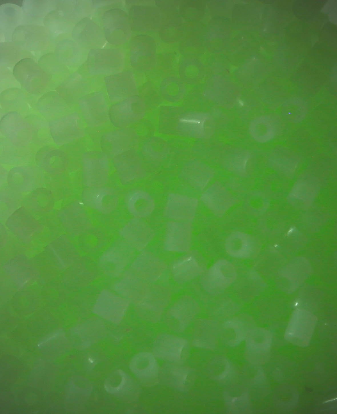 Glow-in-the-dark fusible beads in a bag, transparent glow-in-the-dark, ø 5 mm, 1,000 pieces