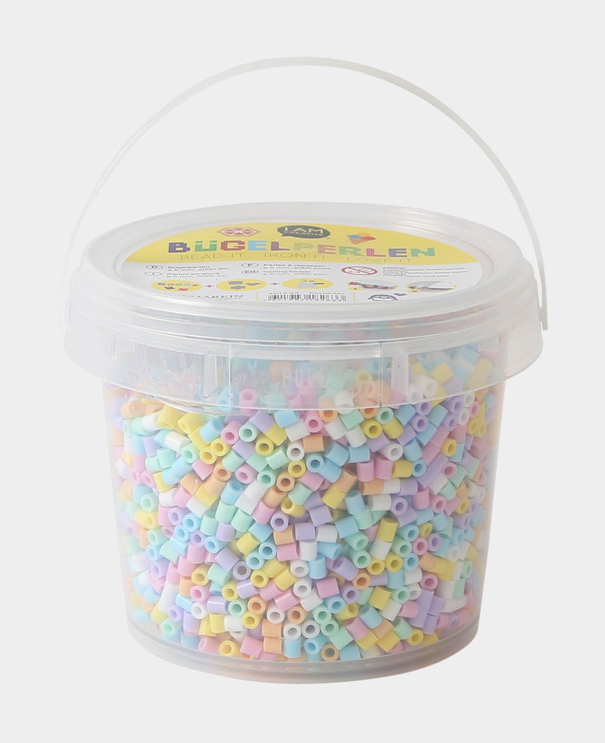 Iron-on Beads in a Bucket, Pastel Mix, 5,000 Pieces