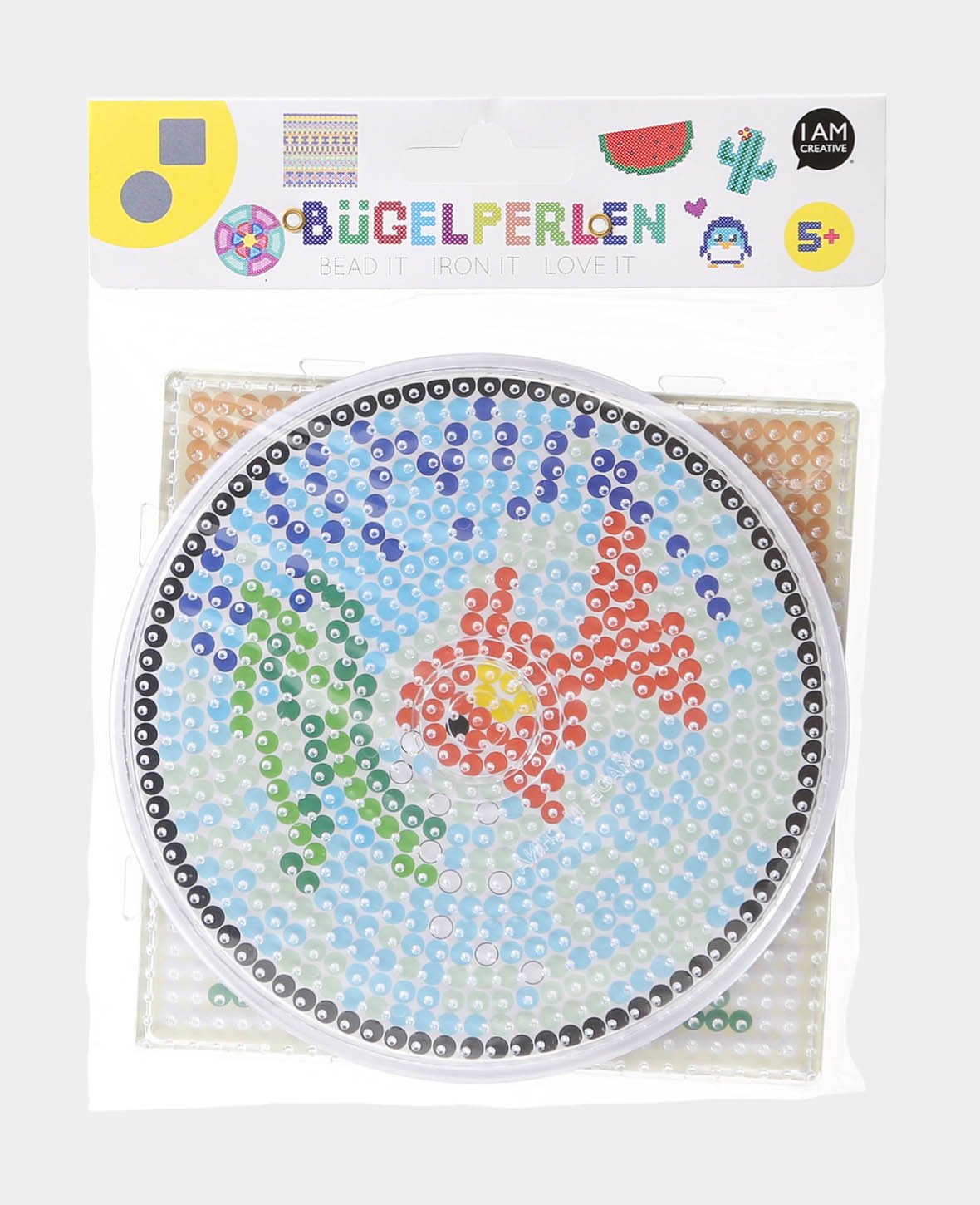 Steckplatten, Kreis und Quadrat, für Bügelperlen, ø 15-16 cm, 2 Motive
