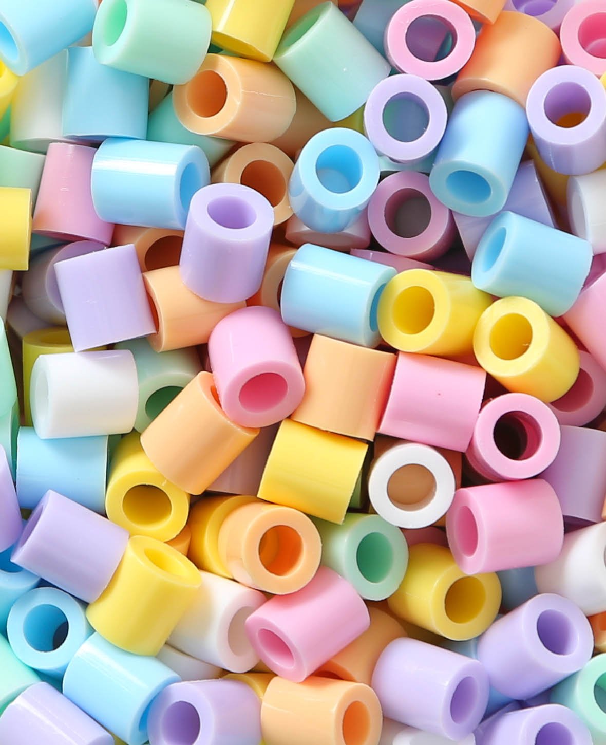 XL Iron-on Beads in a Bucket, Pastel Mix, ø 9 mm, 600 pieces