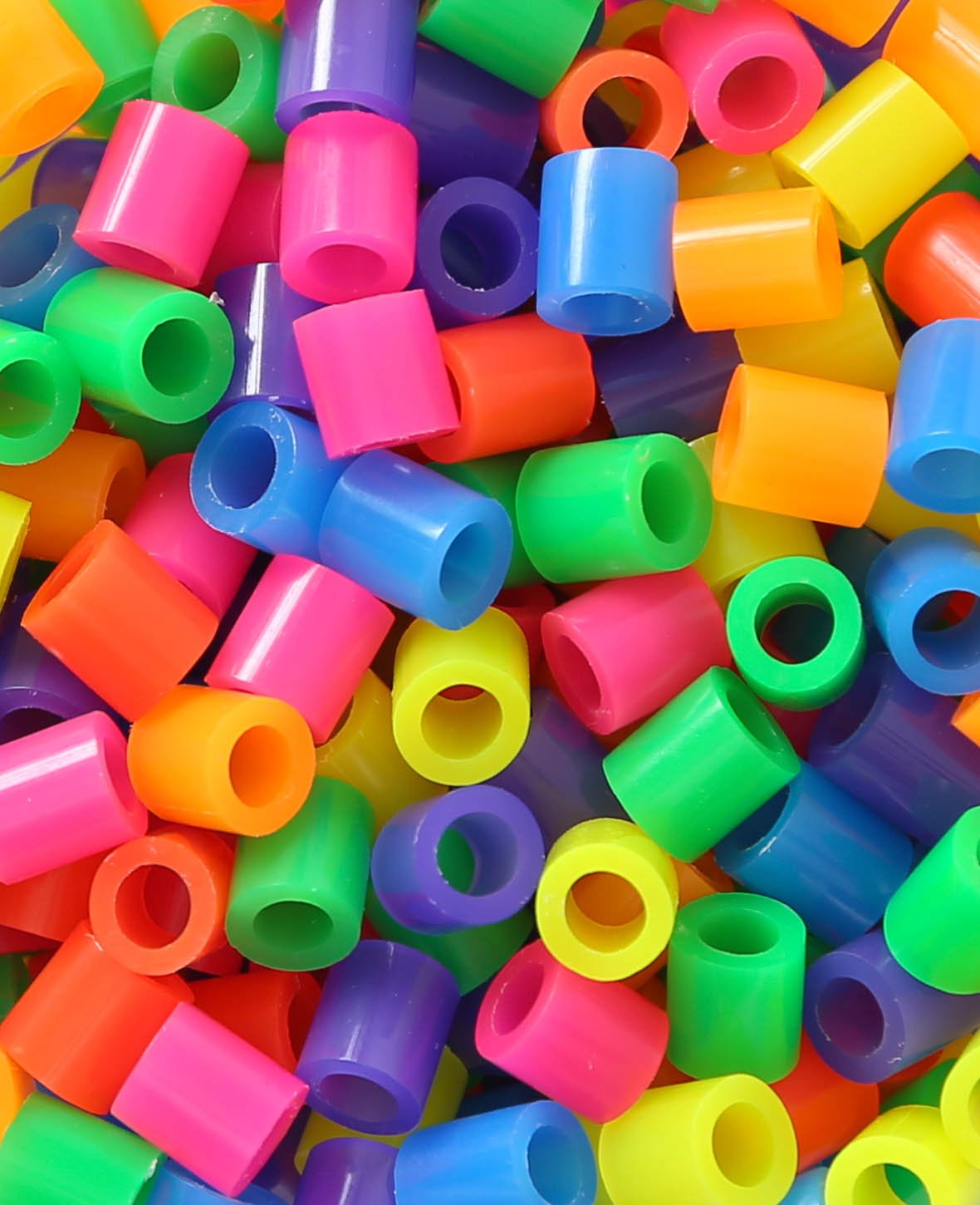XL Iron-on Beads in Bucket, Neon Mix, ø 9 mm, 600 Pieces