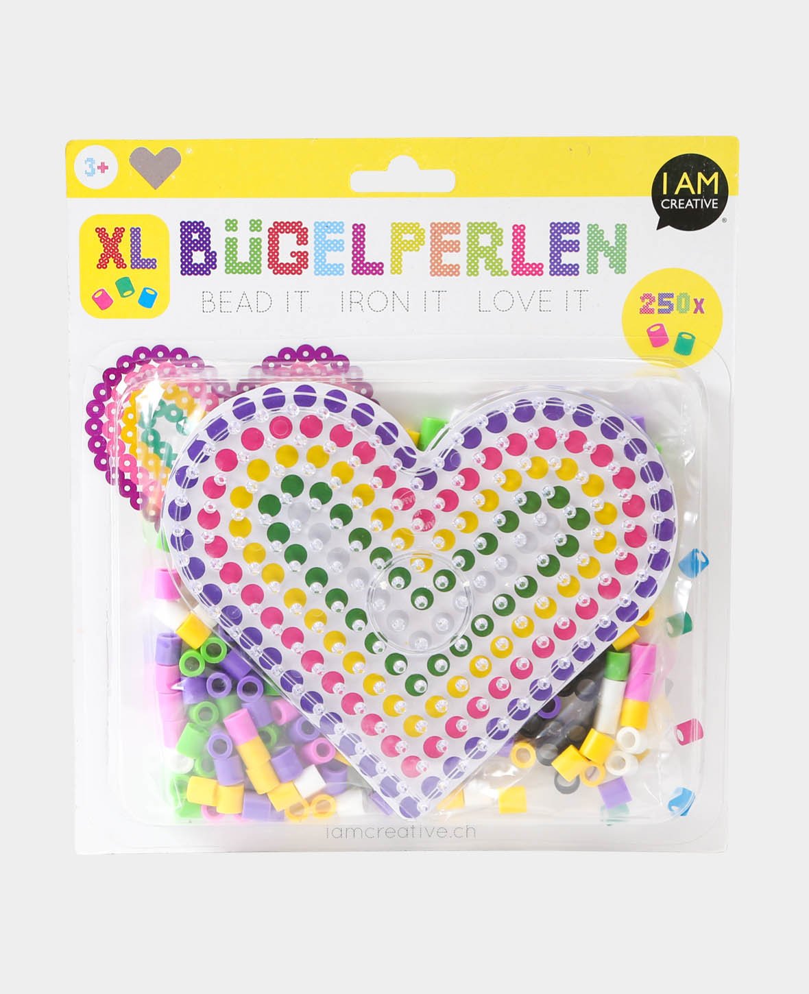 XL Iron-on Bead Set Heart, ø 10 mm, 254 pieces