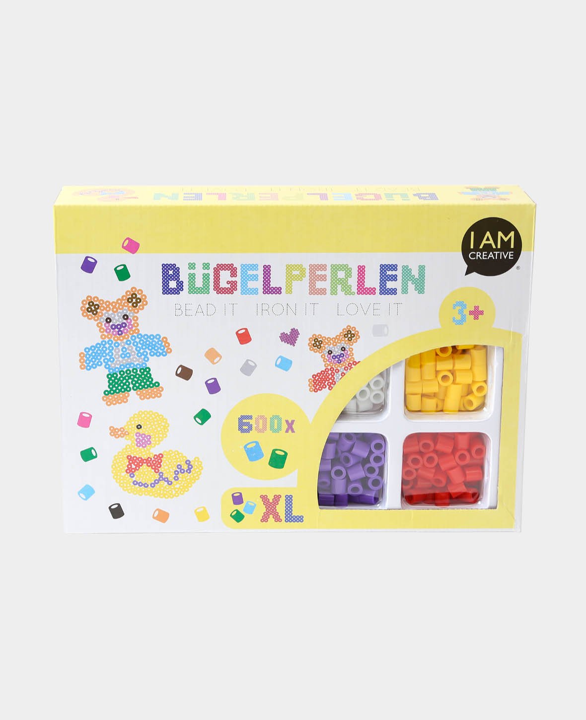 XL Iron-on Bead Set Duck & Bear, ø 10 mm, 609 pieces