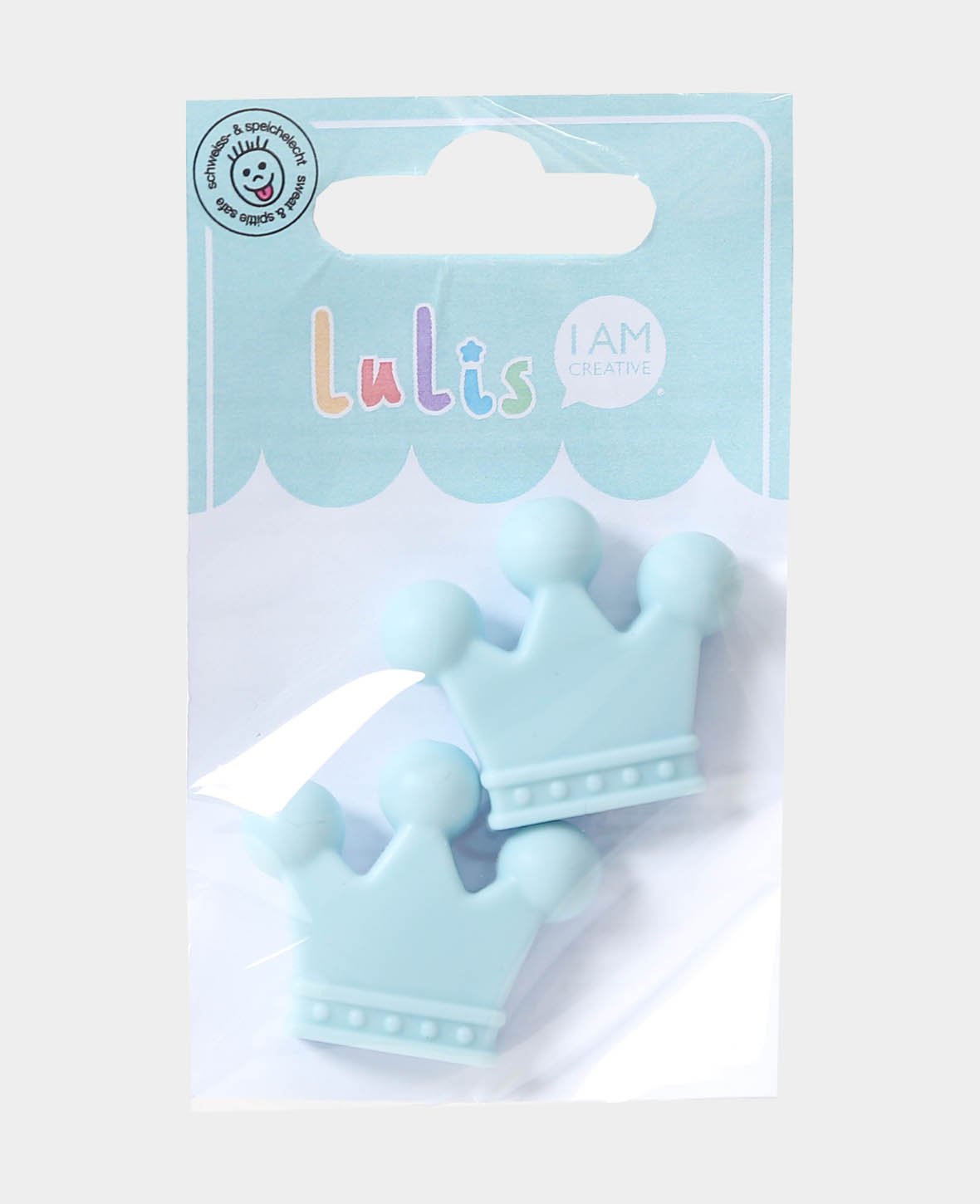 Couronne pour attaches-sucettes, bleu clair, 3.5 x 1 x 3 cm, 2 pces.