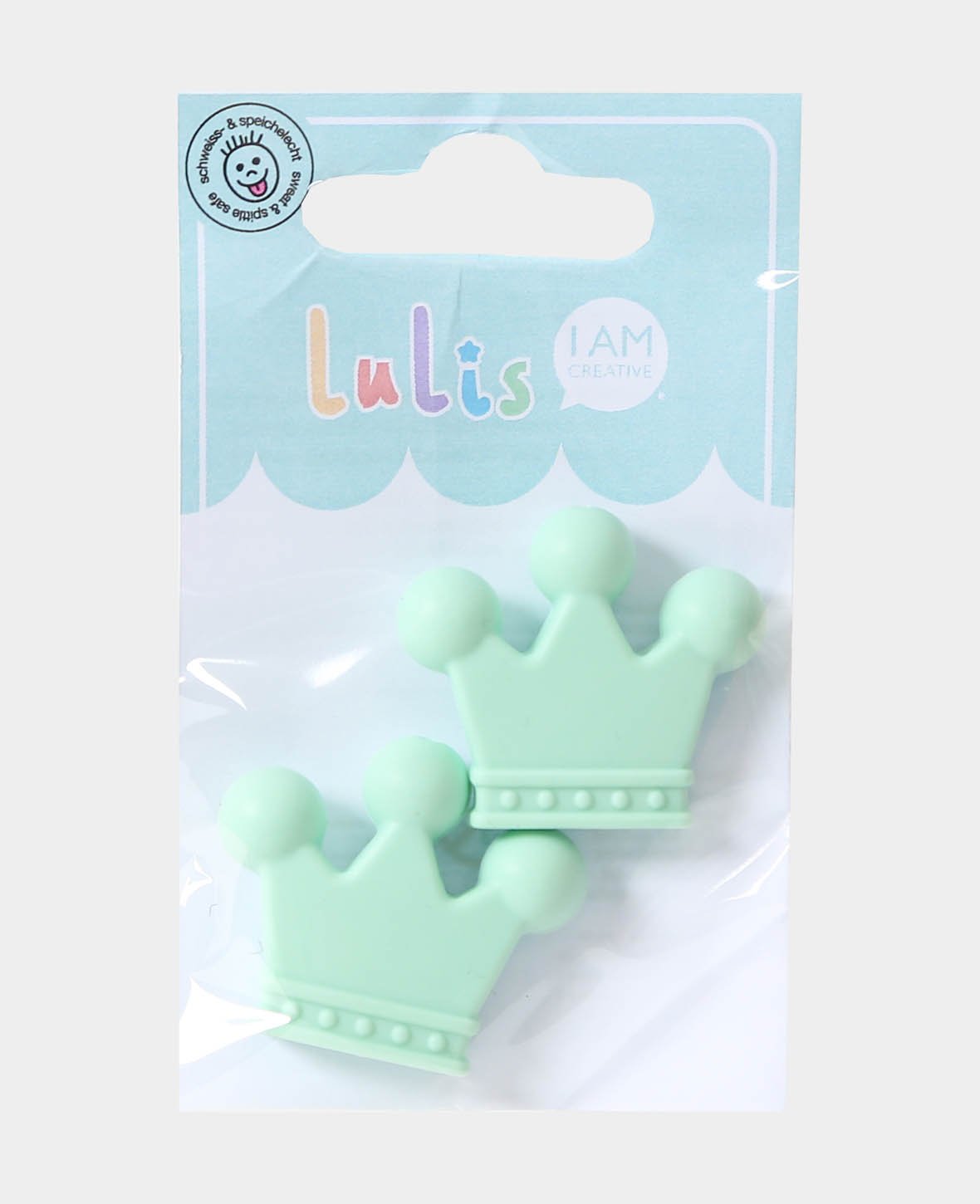 Couronne pour attaches-sucettes, menthe, 3.5 x 1 x 3 cm, 2 pces.