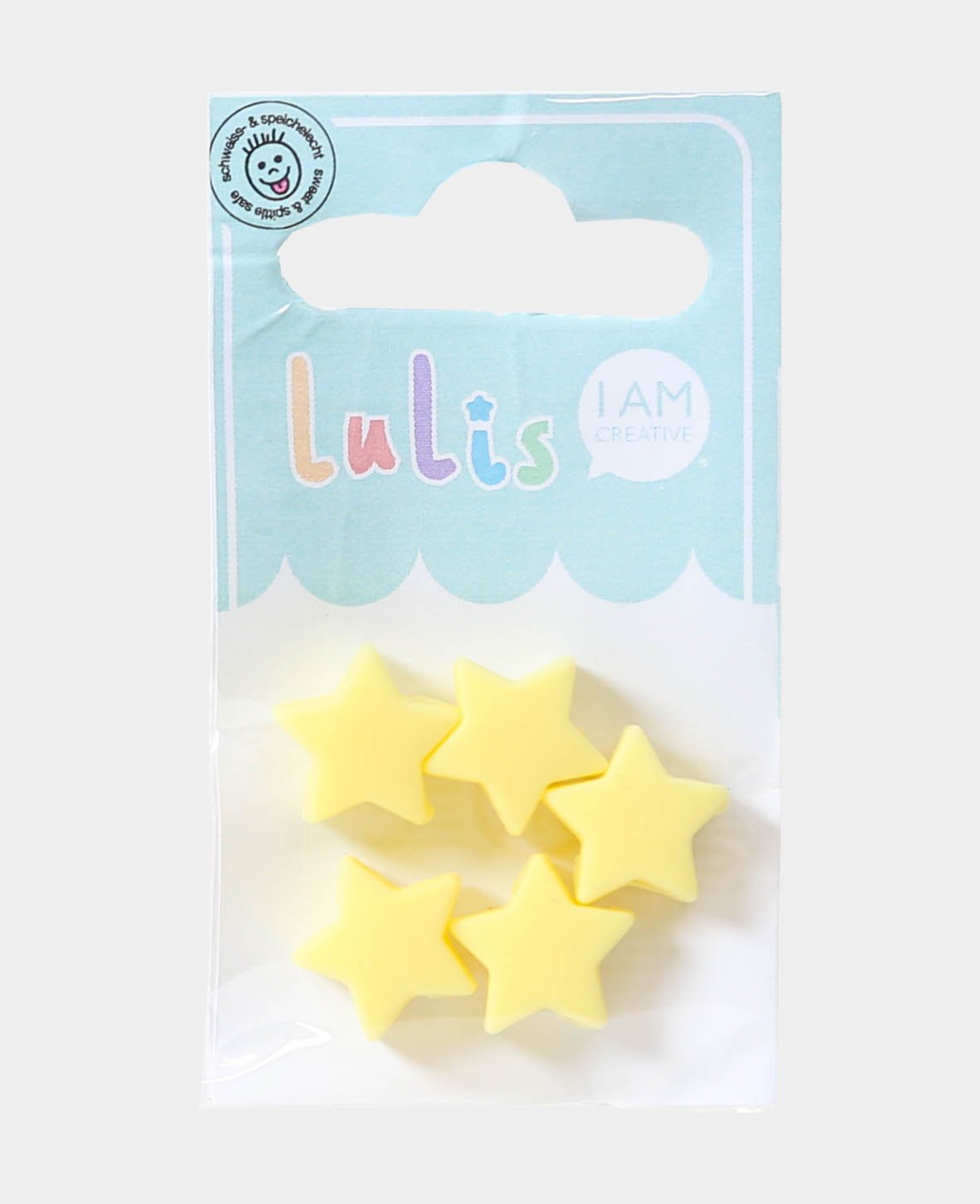 Étoile petite pour attaches-sucettes, jaune, 1.4 x 0.8 x 1.3 cm, 5 pièces