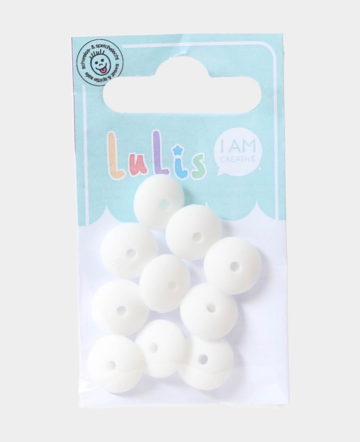 Lentilles pour attaches-sucettes, blanc, ø 1.2 x 0.7 cm, 10 pces.