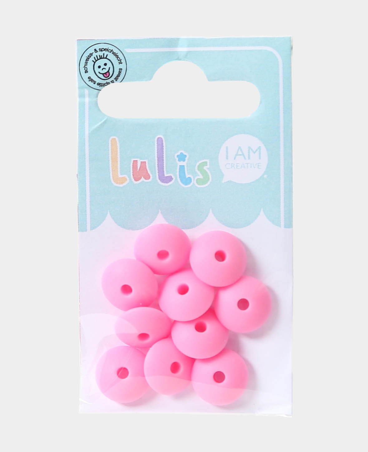 Lentilles pour attaches-tétines, Rose, ø 1.2 x 0.7 cm, 10 pcs.