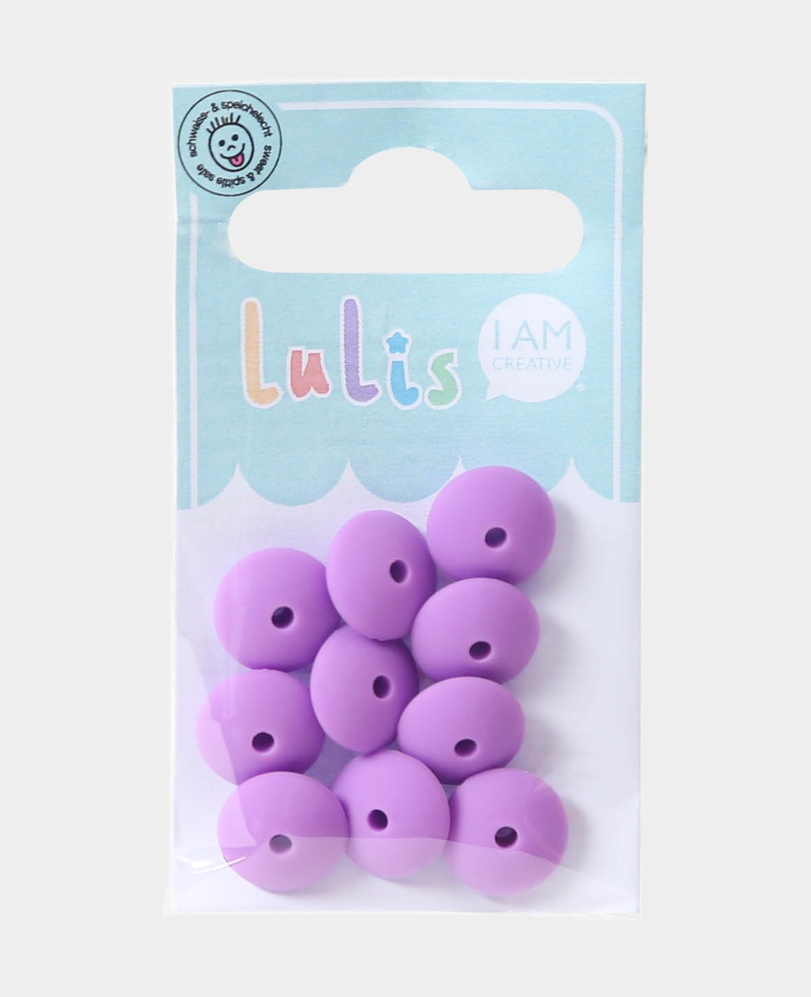 Lentilles pour attaches-sucettes, lilas, ø 1.2 x 0.7 cm, 10 pces