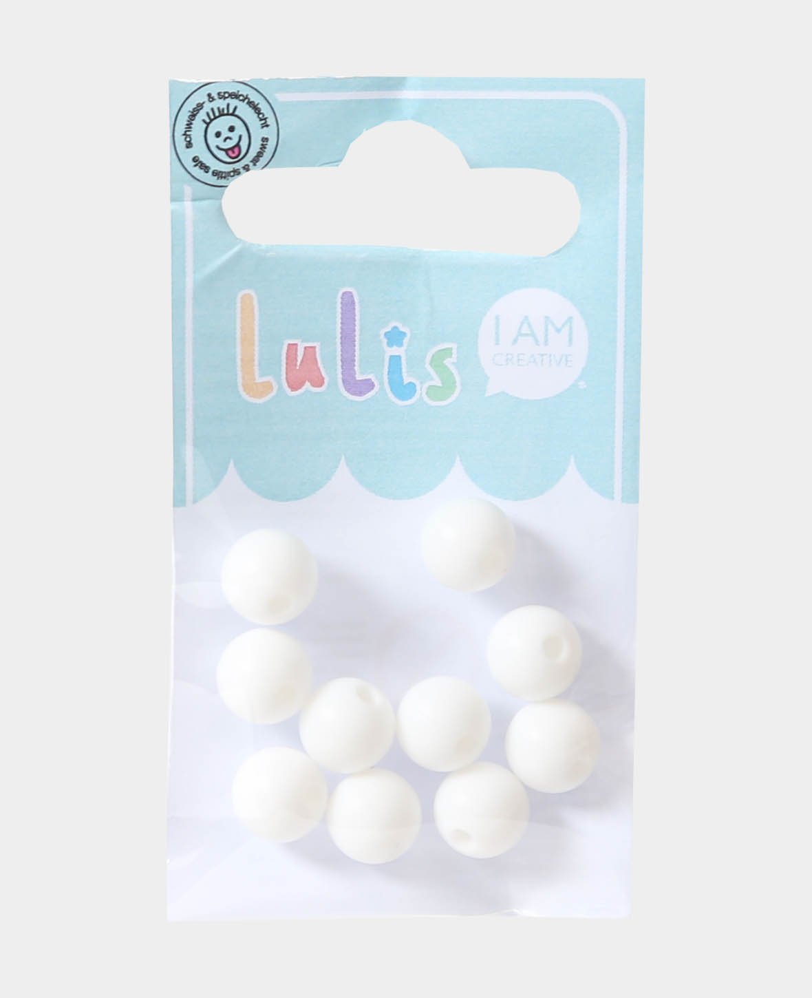 Beads for dummy chains, white, ø 0.9 cm, 10 pcs.