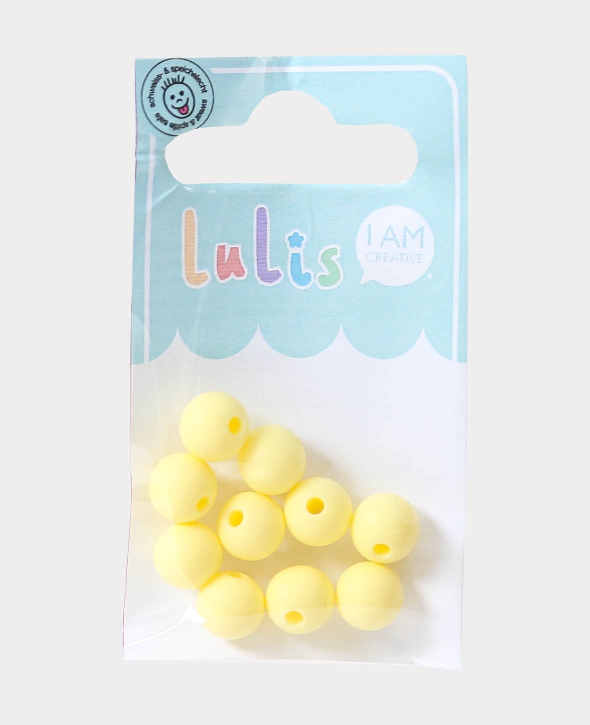 Beads for dummy chains, yellow, ø 0.9 cm, 10 pcs.