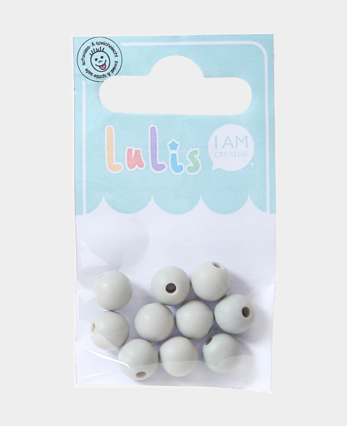 Beads for dummy chains, grey, ø 0.9 cm, 10 pcs.
