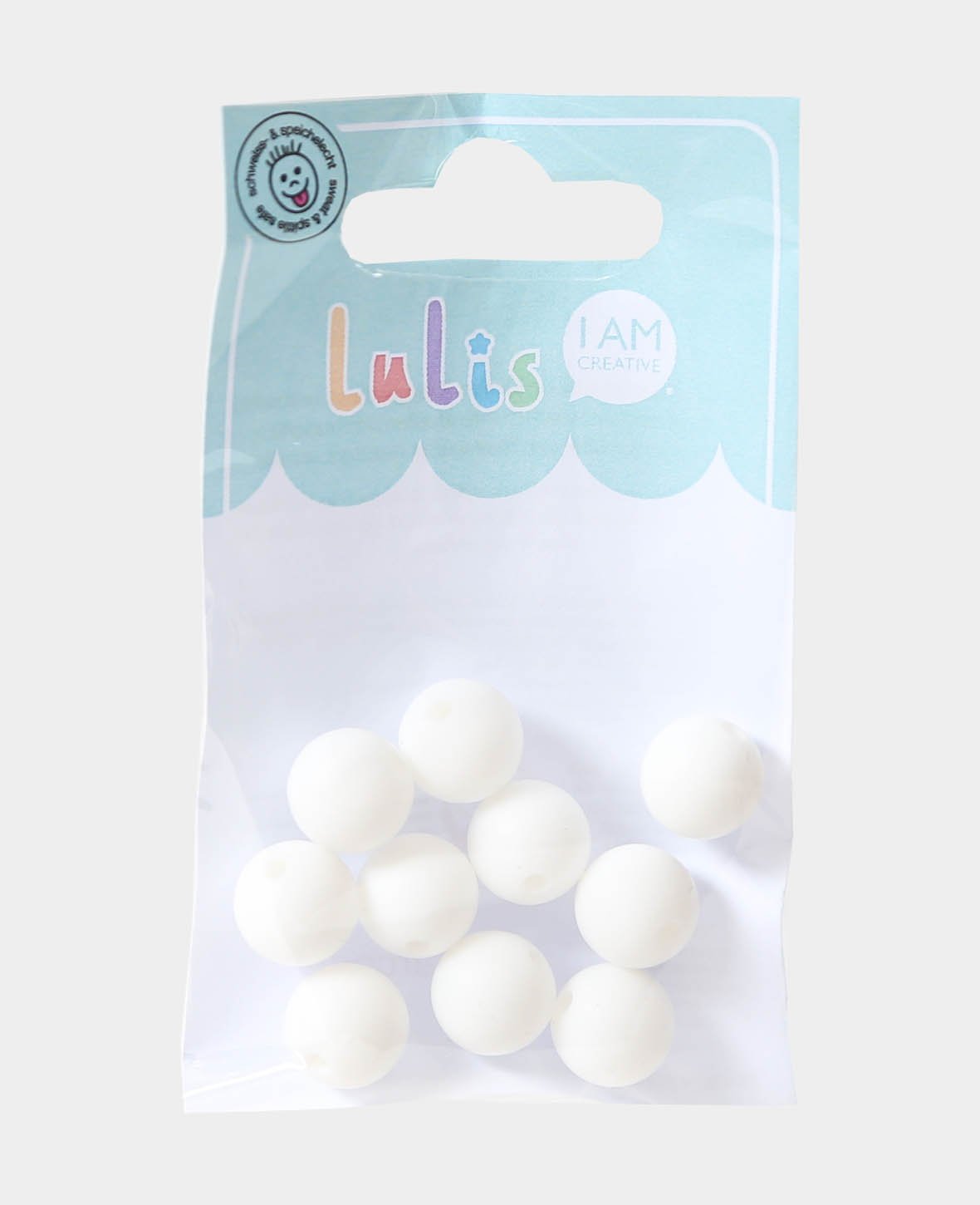 Beads for dummy chains, white, ø 1.2 cm, 10 pcs.