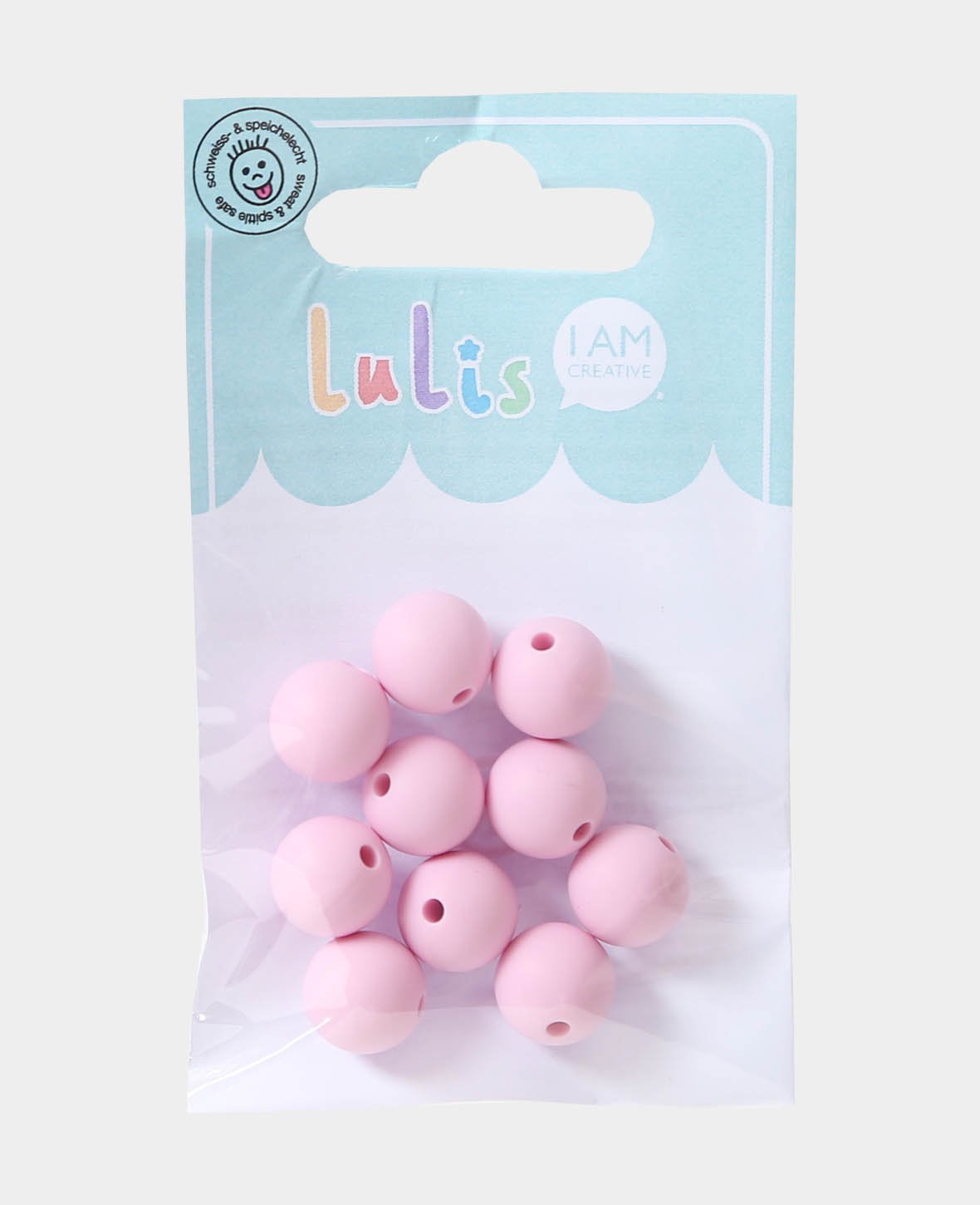 Pearls for dummy chains, Light pink, ø 1.2 cm, 10 pcs.