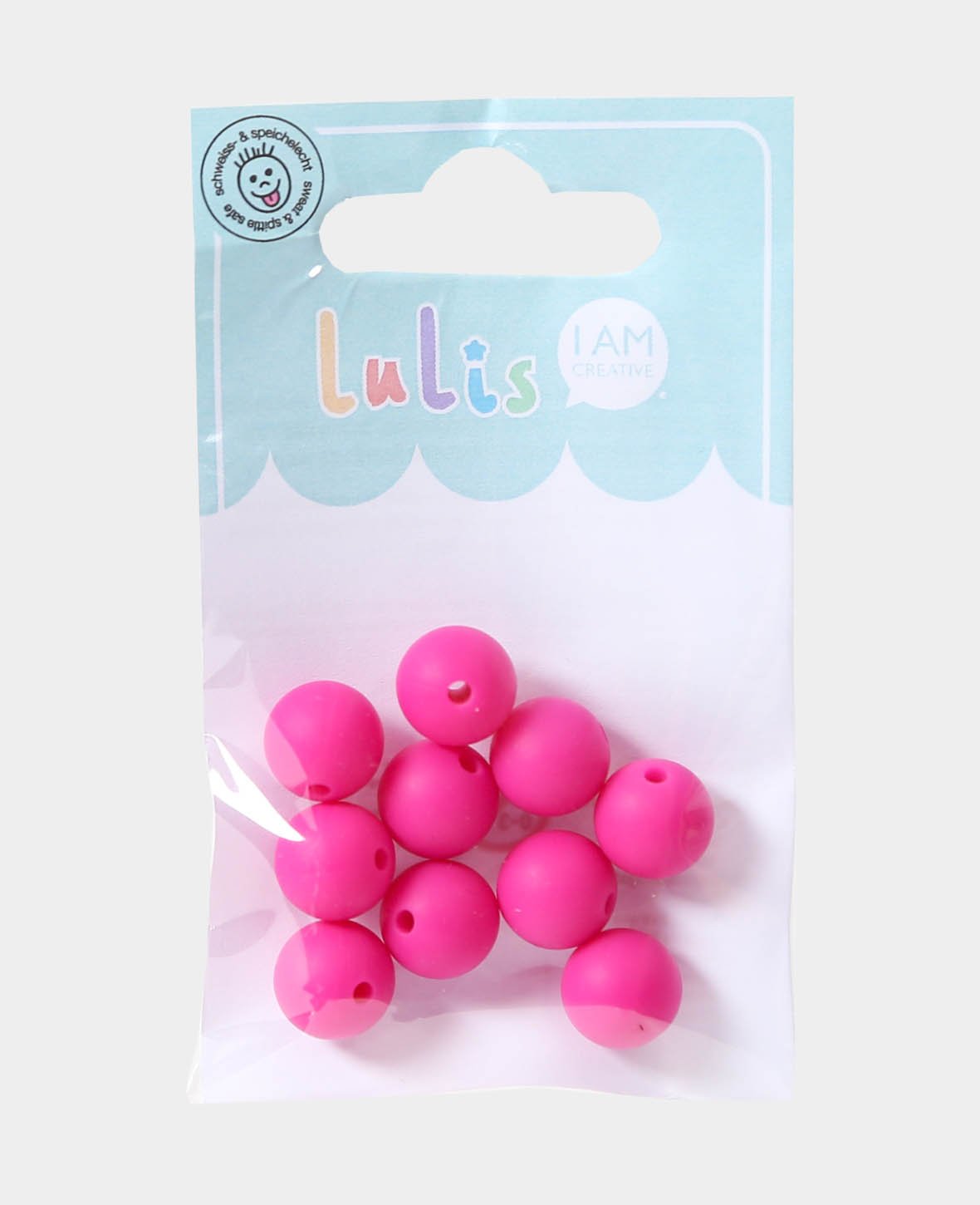 Dummy chain beads, pink, ø 1.2 cm, 10 pcs.